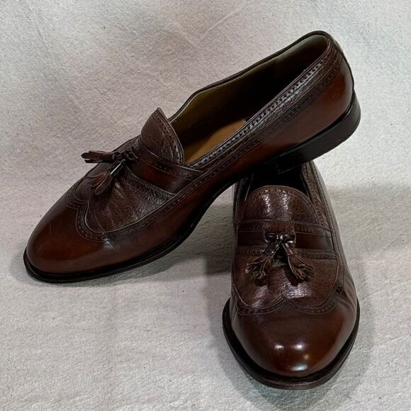 Domani By Johnston & Murphy Wing Tip Tassel Loafers Mens Size 11.5M - Picture 6 of 16